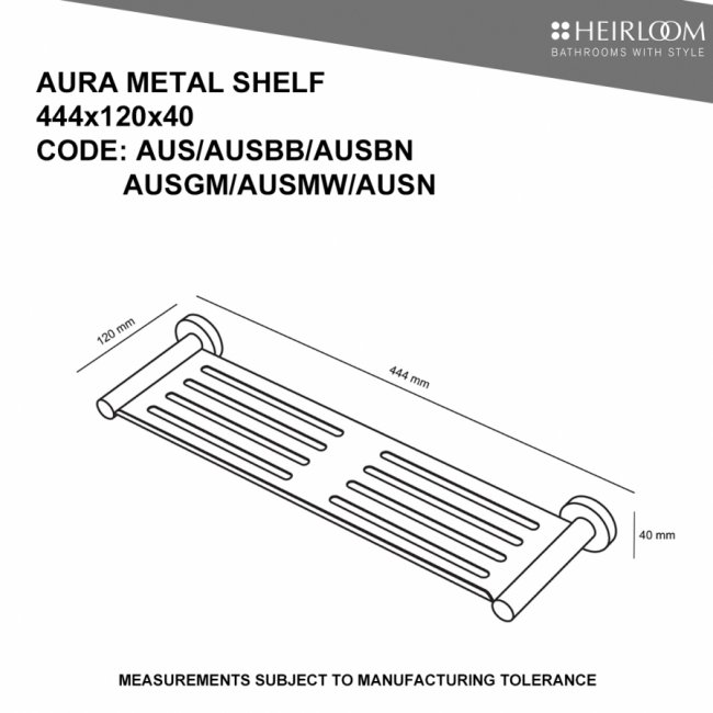 Heirloom Aura Metal Shelf - Chrome