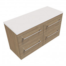 Newtech 1500 Skye Wall Hung Right Hand Offset Vanity - 4 Drawer