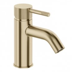 Robertson Elementi Uno Etch Basin Mixer Curved Spout - Brushed Brass