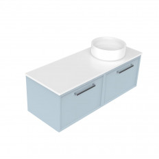 Newtech 1200 Francisco Luxe Wall Hung Offset Right Basin Vanity 2 Drawer 