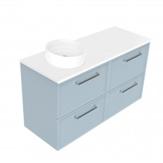 Newtech 1200 Francisco Luxe Wall Hung Offset Left Basin Vanity 4 Drawer 