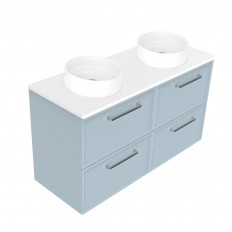 Newtech 1200 Francisco Luxe Wall Hung Double Basin Vanity 4 Drawer 
