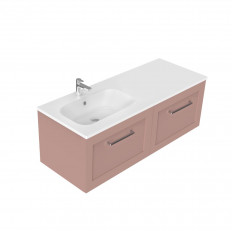 Newtech 1200 Francisco Wall Hung Offset Left Basin Vanity 2 Drawer