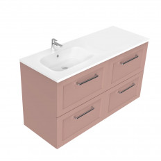 Newtech 1200 Francisco Wall Hung Offset Left Basin Vanity 4 Drawer 