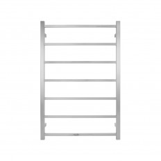 Tranquillity Jersey Square Heated Towel Rail: 7 Bars - Brushed Stainless