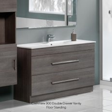 Clearlite Cashmere Double Drawer Vanity 900