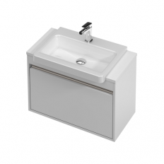 St Michel City 40 Vanity 700 Wall with Semi-Recessed Basin - 1 Drawer 