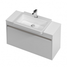 St Michel City 40 Vanity 900 Wall with Semi-Recessed Basin - 1 Drawer 