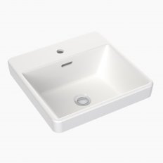 CLARK Square Inset Basin with Tap Landing 400mm (1 Tap Hole with Overflow)