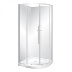 Symphony Showers Curvato Round Shower, Flat Wall - White