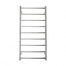 Tranquillity Jersey Round Heated Towel Rail: 9 Bars - Polished