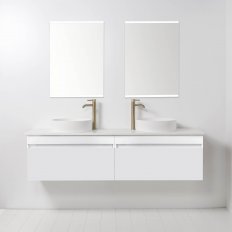 VCBC Soft Solid Surface 1760 Wall-Hung Vanity, 2 Drawers, Double Bowl