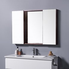 Michel Cesar Mirror Unit 1000 - 2 Doors, 4 Glass Shelves