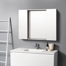 Michel Cesar Mirror Unit 1200 - 2 Doors, 4 Glass Shelves