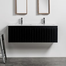 Michel Cesar Qubo 1200 Wall-Hung Vanity, Double Bowl, 2 Drawer (side by side)