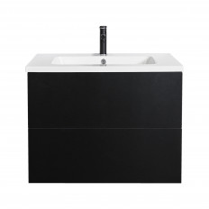 Aquatica Katrina Black Vanity Cabinet and Top 750mm, 2 Drawers