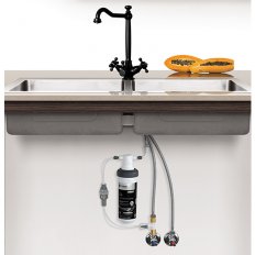 Puretec Quick Twist Undersink Water Filter using Ultra Z Filtration Technology with Tripla BL3 LED Black Mixer Tap