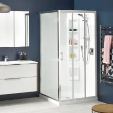 Clearlite Cezanne Square Showers Moulded Wall - Bright
