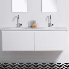 Michel Cesar Moode 1500 Wall-Hung vanity, Double Bowl, 2 Drawers (side by side)