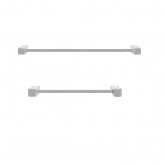 Tranquillity Square Single Towel Rail 370mm - Brushed Steel