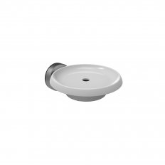 Methven Turoa Soap Dish - White with Stainless Steel