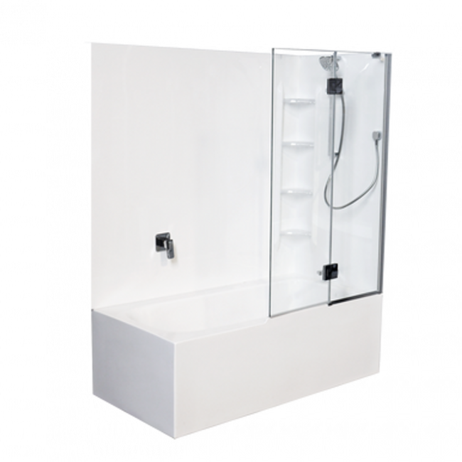 Englefield Evora Freestanding Shower Over Bath with Corner Contour PLUS Wall Right Hand