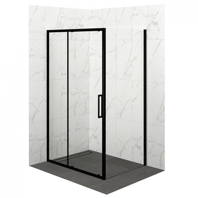 Robertson Elementi Tiled Shower Square 2 Sided - Black