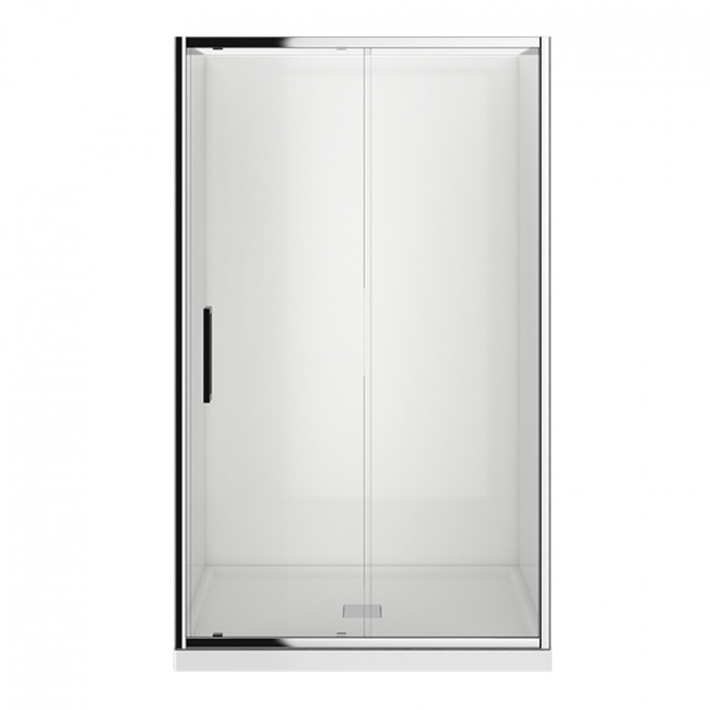 Robertson Evolve Shower Square 3 Sided, Flat Wall - Chrome