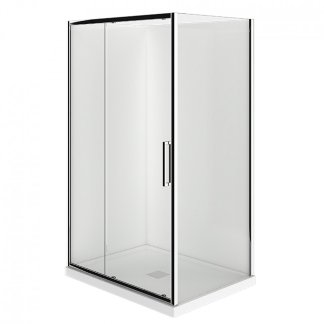 Robertson Evolve Shower Square 2 Sided, Flat Wall - Chrome