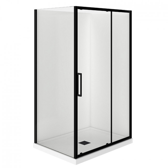 Robertson Evolve Shower Square 2 Sided, Flat Wall - Black