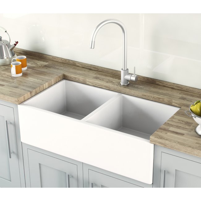 Robertson Butler Sink Double with 90mm Waste Outlet Hole