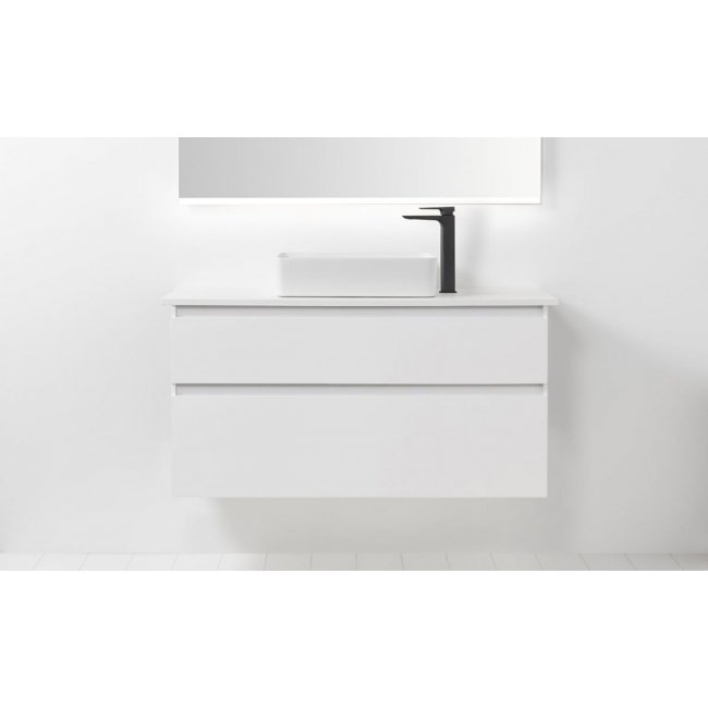VCBC Soft Solid Surface 1000 Wall-Hung Vanity, 2 Drawers