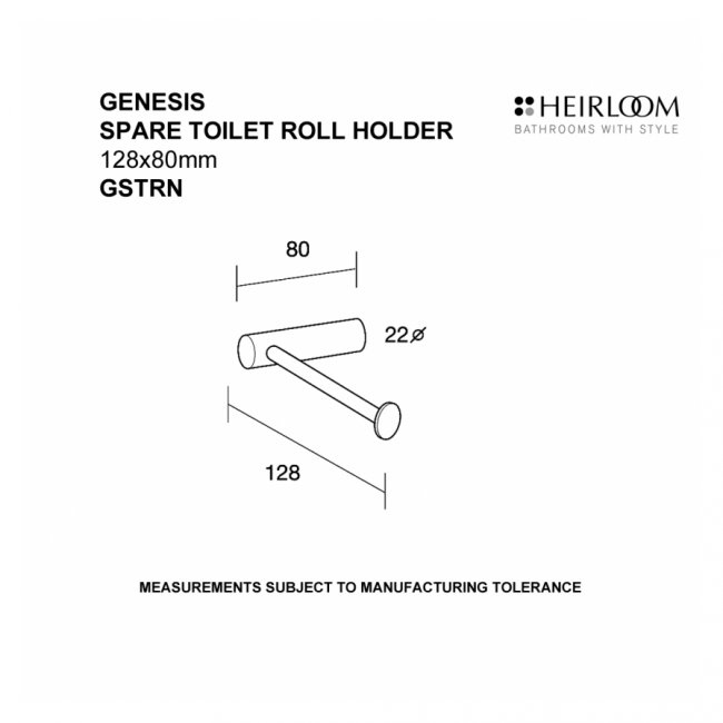 Heirloom Genesis Spare Toilet Roll Holder - Stainless Steel