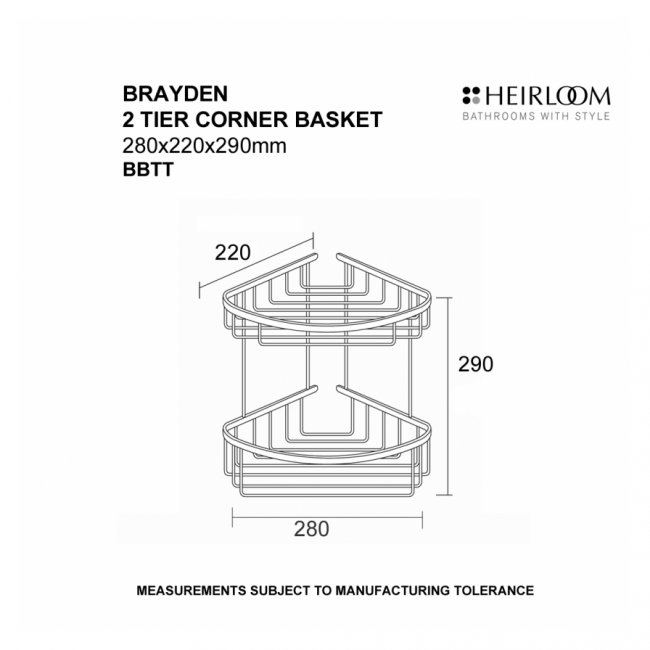 Heirloom Brayden 2 Tier Corner Basket