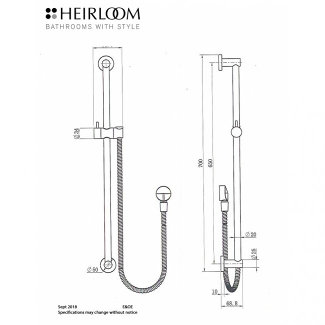 Heirloom 209 Series Shower Set - Chrome
