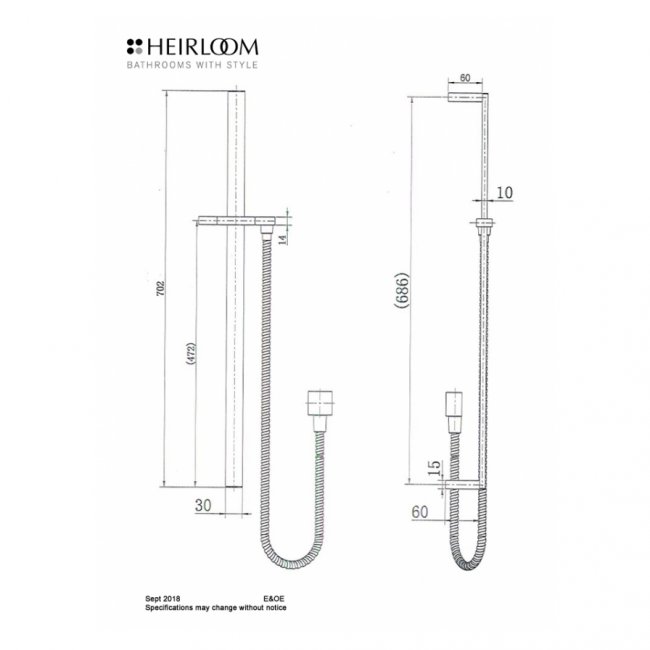 Heirloom 308 Series Shower Set - Chrome