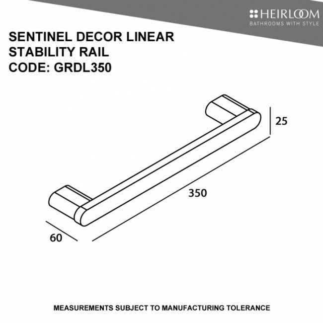 Heirloom Sentinel Decor Stability Rail Linear 350