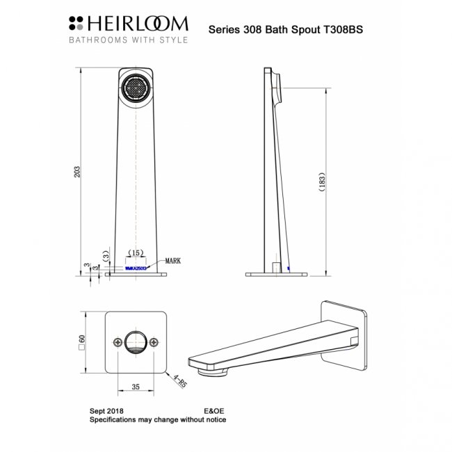 Heirloom 209 Series Spout - Gunmetal