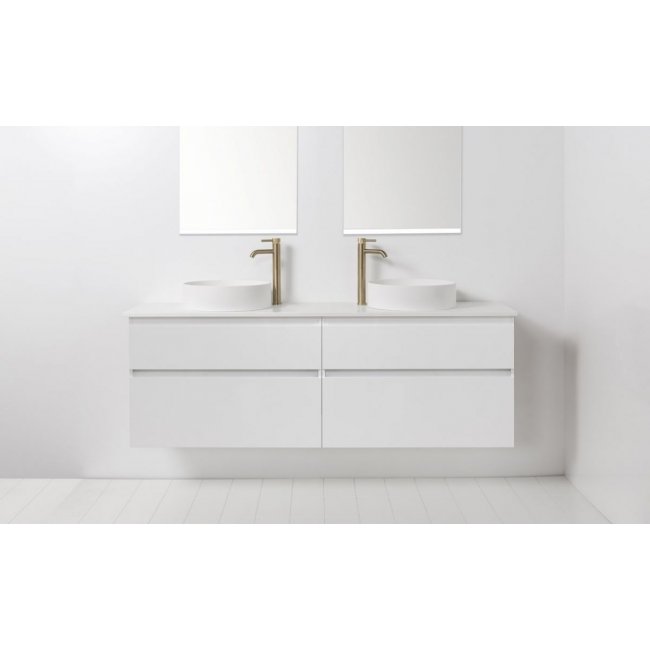 VCBC Soft Solid Surface 1760 Wall-Hung Vanity, 4 Drawers, Double Bowl