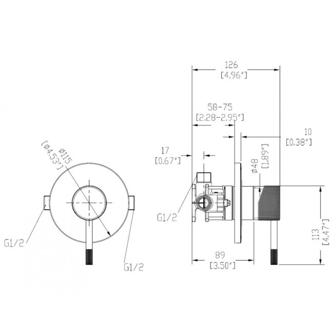 Robertson Elementi Uno Etch Multi Pressure Shower Mixer - Brushed Brass