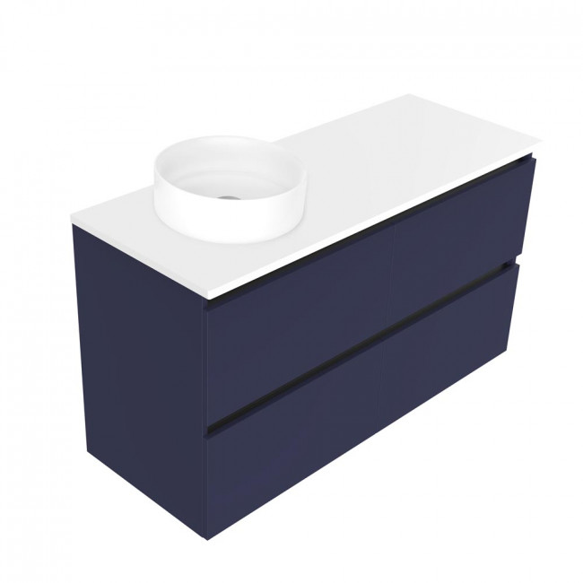 Newtech 1200 Oxley Luxe Wall Hung Offset Left Basin Vanity 4 Drawer
