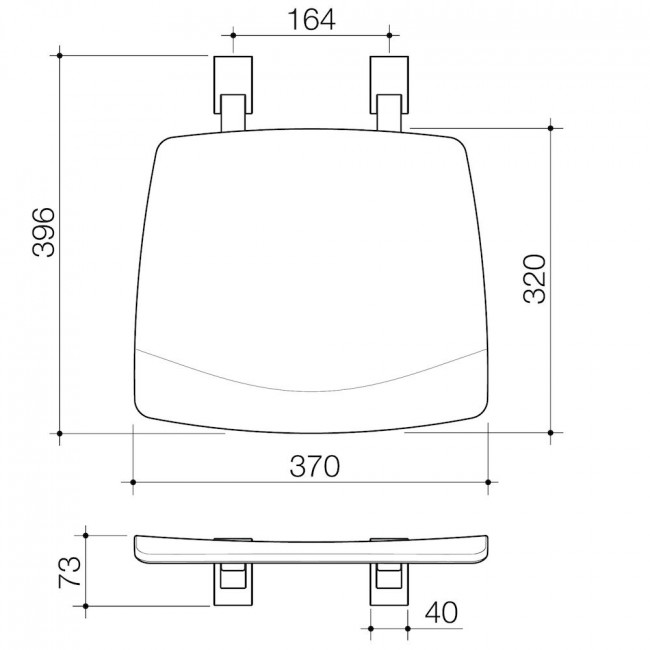 Caroma Opal Support Shower Seat Folding - Chrome