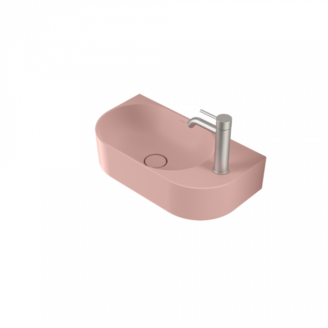 Caroma Liano II Hand Wall Basin (1 Tap Hole) - Matte Pink 
