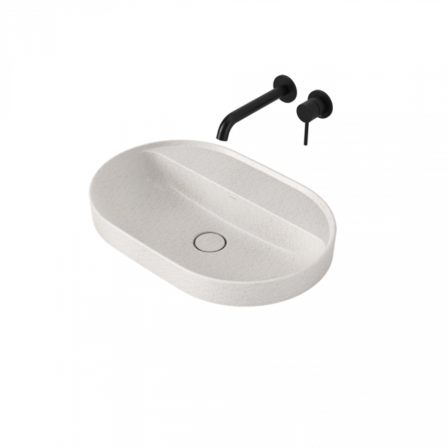 Caroma Liano II 600mm Pill Inset Basin with Tap Landing (0 Tap Hole) - Matte Speckled 