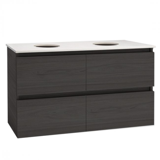 Englefield Valencia Elite Wall Hung 1200mm Vanity, Double Bowl, 4 Drawers, Stone Top