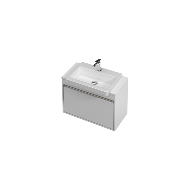 St Michel City 40 Vanity 700 Wall with Semi-Recessed Basin - 1 Drawer 