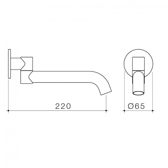 Caroma Liano II 220mm Bath Swivel Outlet - Round - Brushed Brass