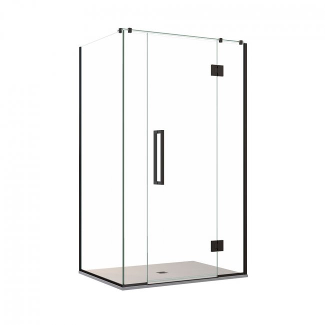 Newline Acclaim Tile Shower 2 Sided Recessed with Centre Waste - Black