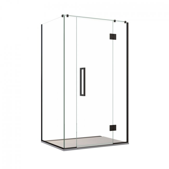 Newline Acclaim Tile Shower 2 Sided Recessed with Channel Drain - Black
