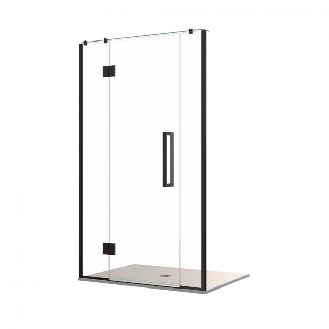 Newline Acclaim Tile Shower 3 Sided Recessed with Centre Waste - Black